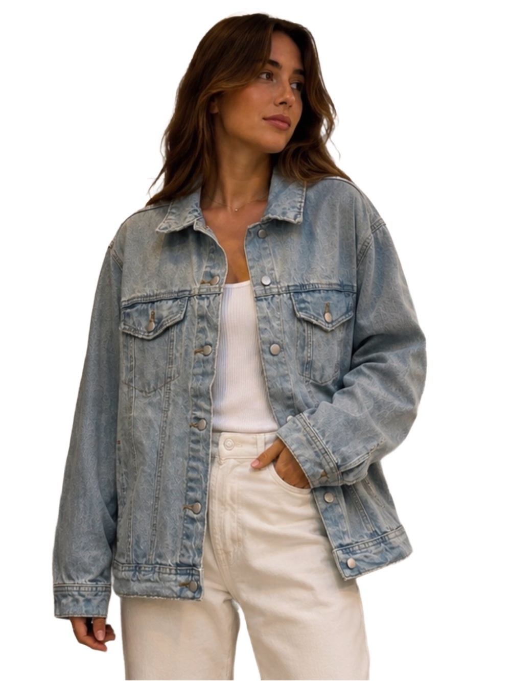 Universal Thread Oversized Light Wash Denim Jacket 100% Cotton NWT Medium